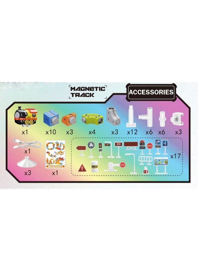 Magni Mates 70-Piece DIY Magnetic Levitation Track Set – Anti-Gravity Maglev Train Toy with Rechargeable Battery & USB Charger – 3D Loop Coaster Building Kit for Kids Ages 3+ - Image 5